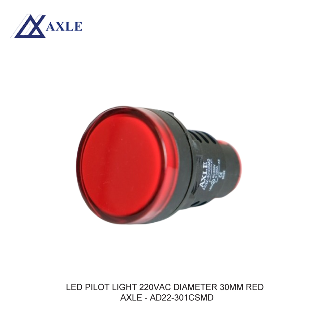 AXLE LED PILOT LIGHT 220VAC DIAMETER 30MM RED