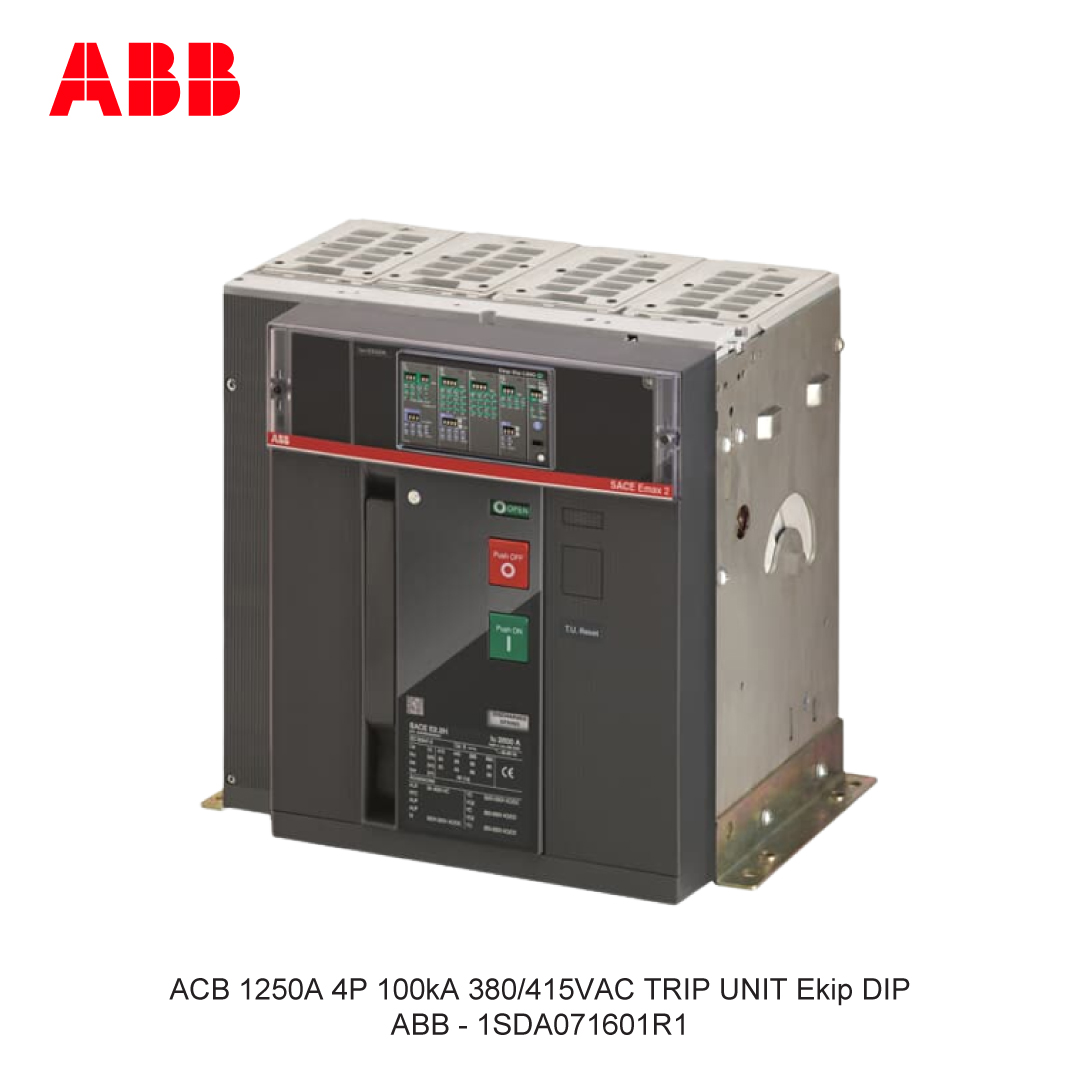 ACB 1250A 4P 100kA 380/415VAC TRIP UNIT Ekip DIP ABB