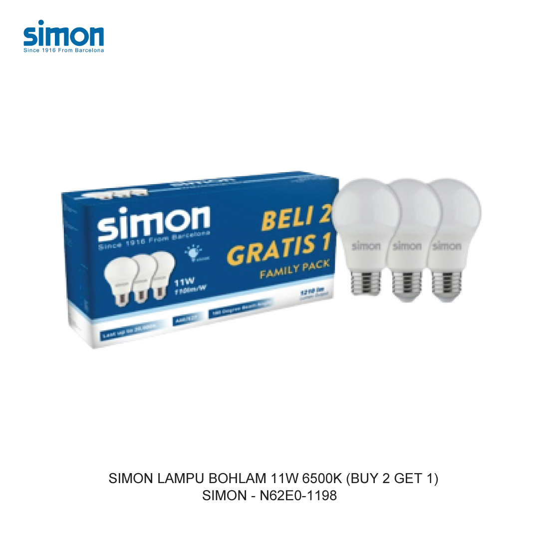 SIMON LAMPU BOHLAM 11W 6500K (BUY 2 GET 1)