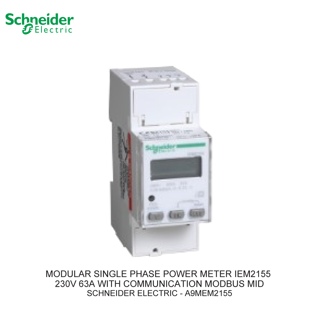 MODULAR SINGLE PHASE POWER METER IEM2155 230V 63A WITH COMMUNICATION MODBUS MID