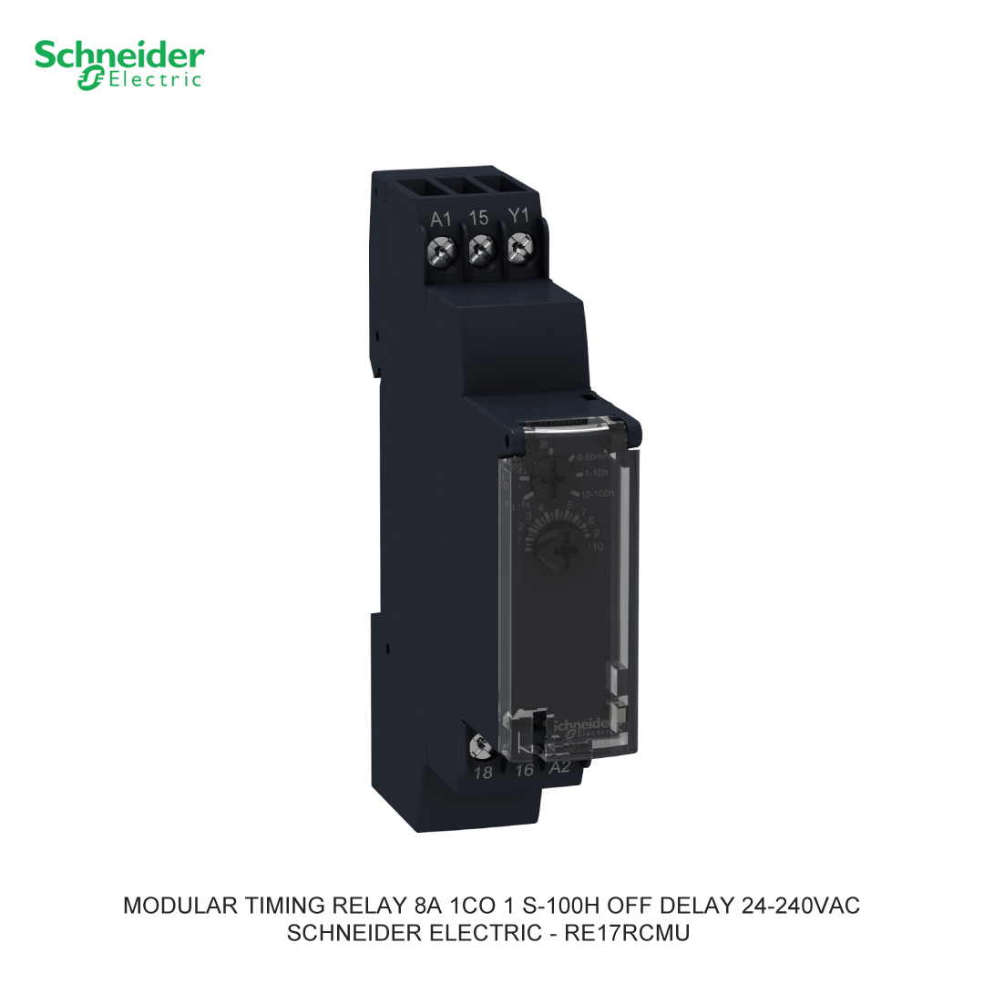 MODULAR TIMING RELAY 8A 1CO 1 S-100H OFF DELAY 24-240VAC SCHNEIDER ELECTRIC