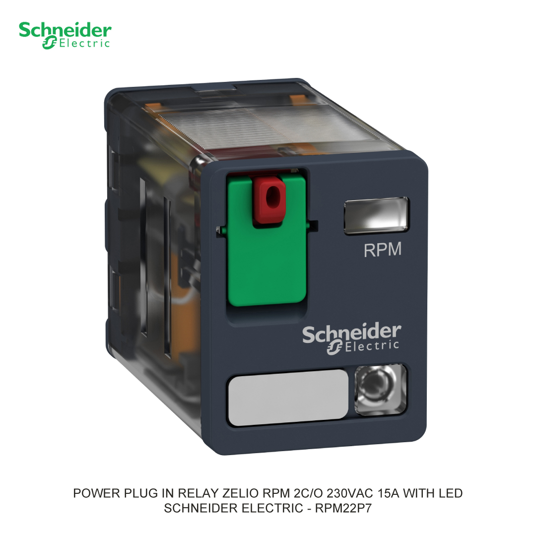POWER PLUG IN RELAY ZELIO RPM 2C/O 230VAC 15A WITH LED SCHNEIDER ELECTRIC