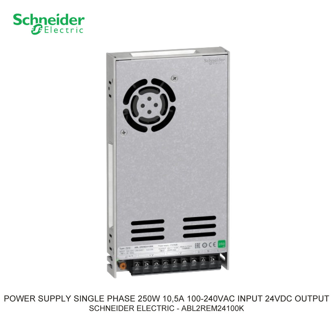 POWER SUPPLY SINGLE PHASE 250W 10,5A 100-240VAC INPUT 24VDC OUTPUT