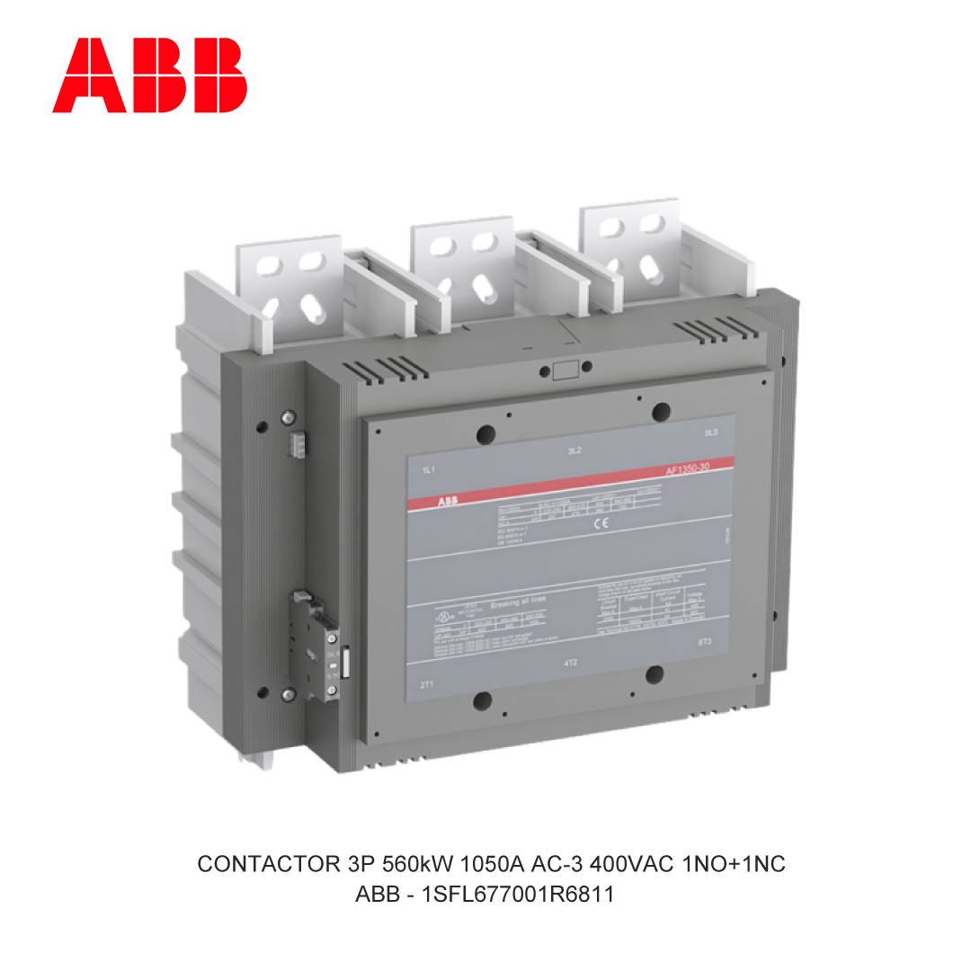 CONTACTOR 3P 560kW 1050A AC-3 24-60(1)VDC 400V COIL 1NO+1NC