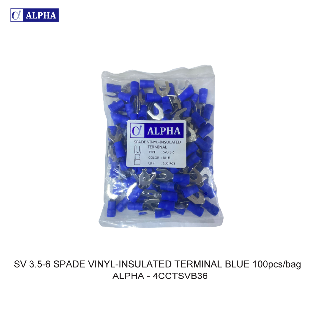 SV 3.5-6 SPADE VINYL-INSULATED TERMINAL BLUE 100pcs/bag