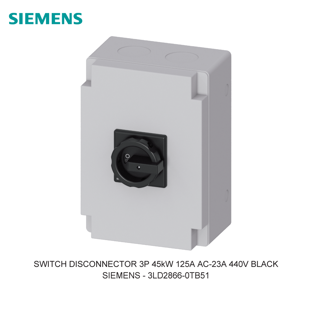 SWITCH DISCONNECTOR 3P 45kW 125A AC-23A 440V BLACK
