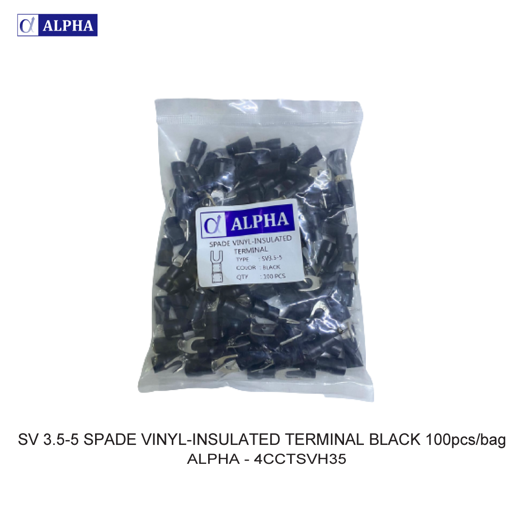 SV 3.5-5 SPADE VINYL-INSULATED TERMINAL BLACK 100pcs/bag