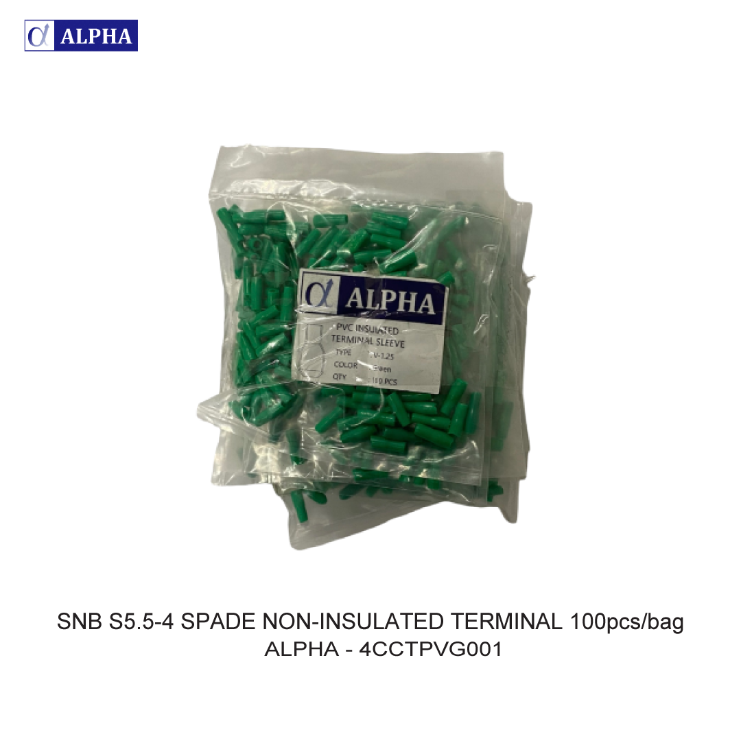V-1.25 PVC INSULATED TERMINAL SLEEVE GREEN 100pcs/bag