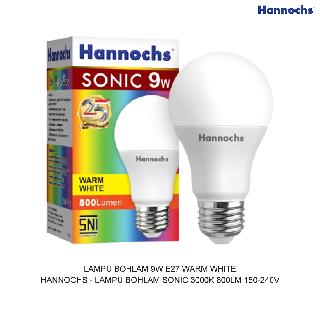 LAMPU BOHLAM 9W E27 WARM WHITE HANNOCHS