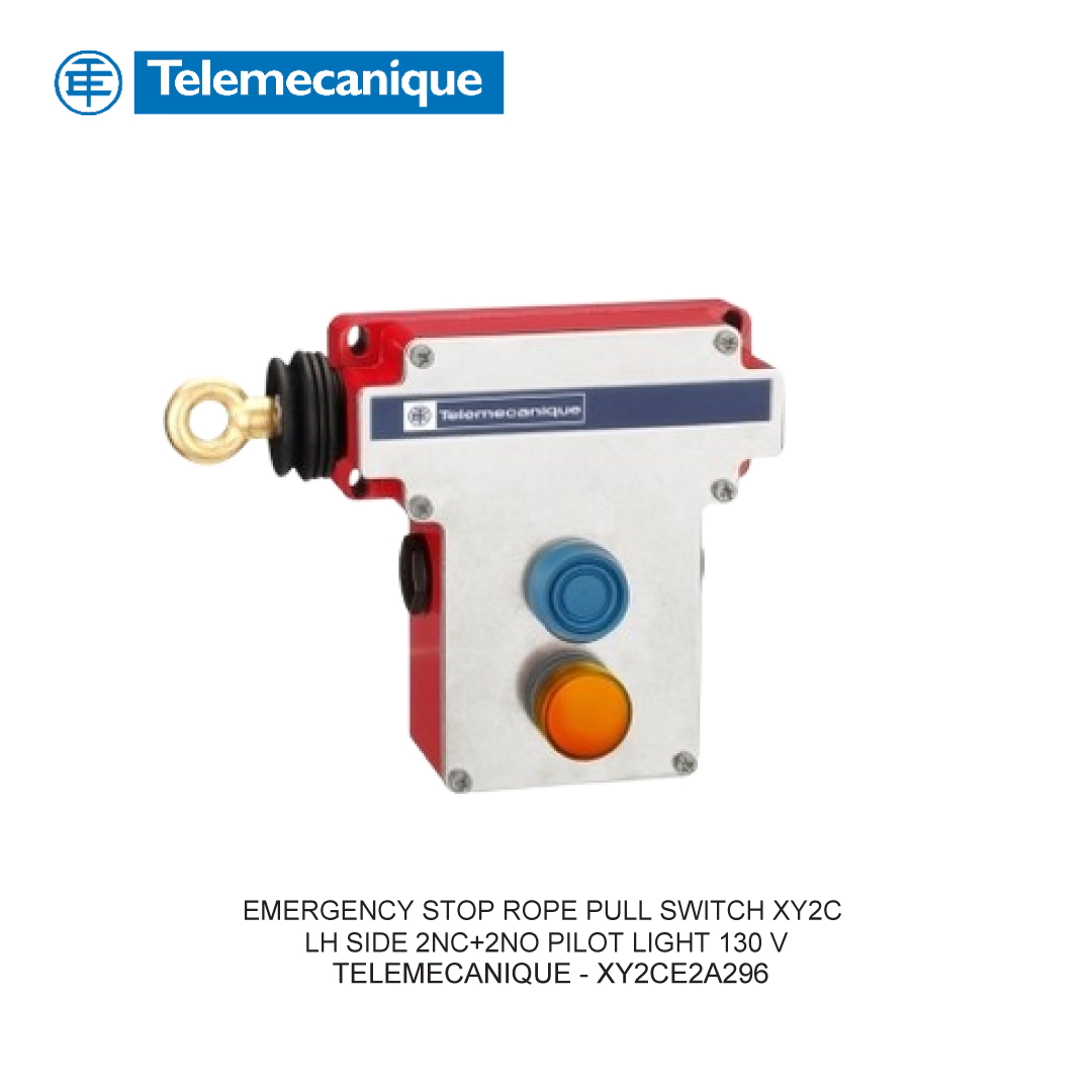 EMERGENCY STOP ROPE PULL SWITCH XY2C LH SIDE 2NC+2NO PILOT LIGHT 130 V