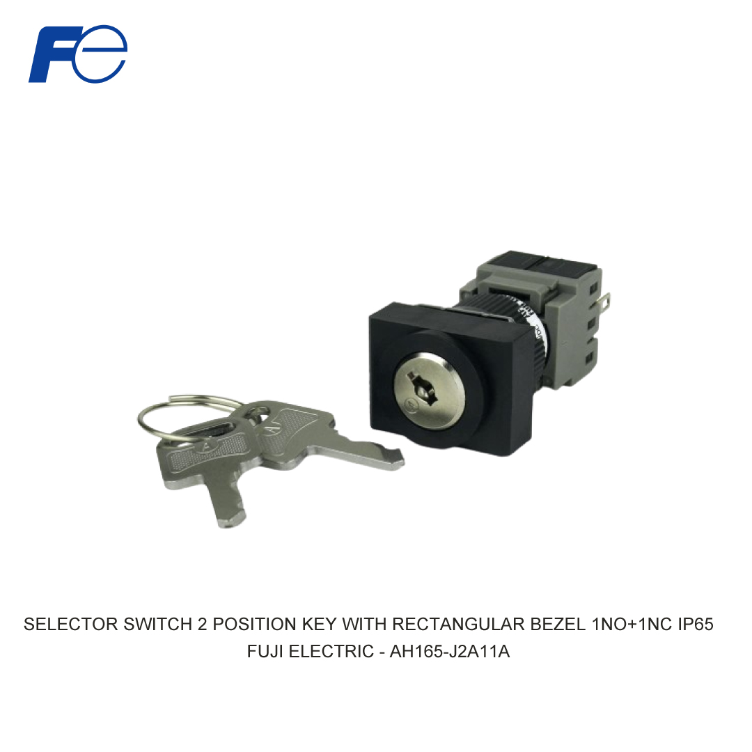 SELECTOR SWITCH 2 POSITION KEY WITH RECTANGULAR BEZEL 1NO+1NC IP65