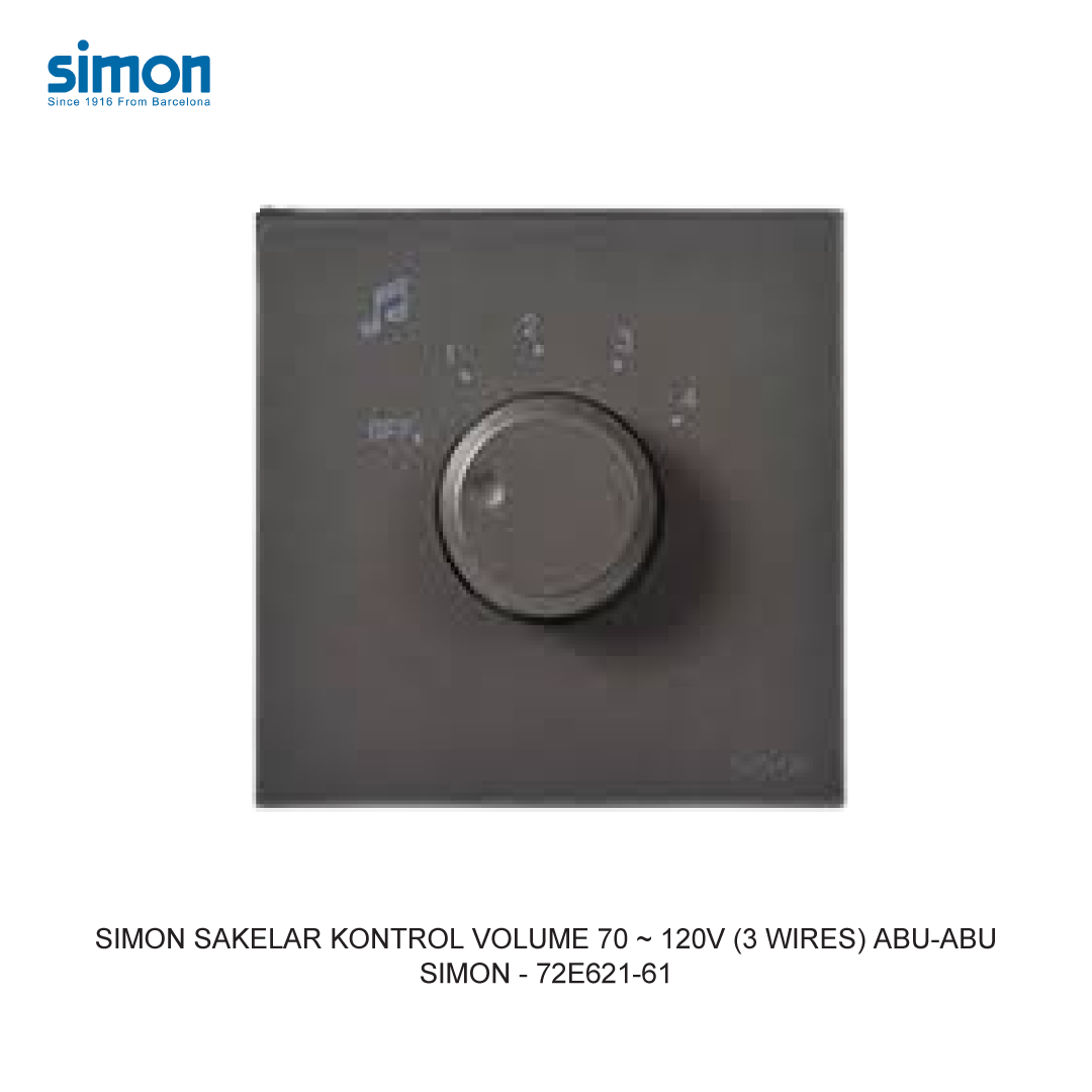 SIMON 70-120V VOLUME CONTROL SWITCH (3 WIRES) GREY