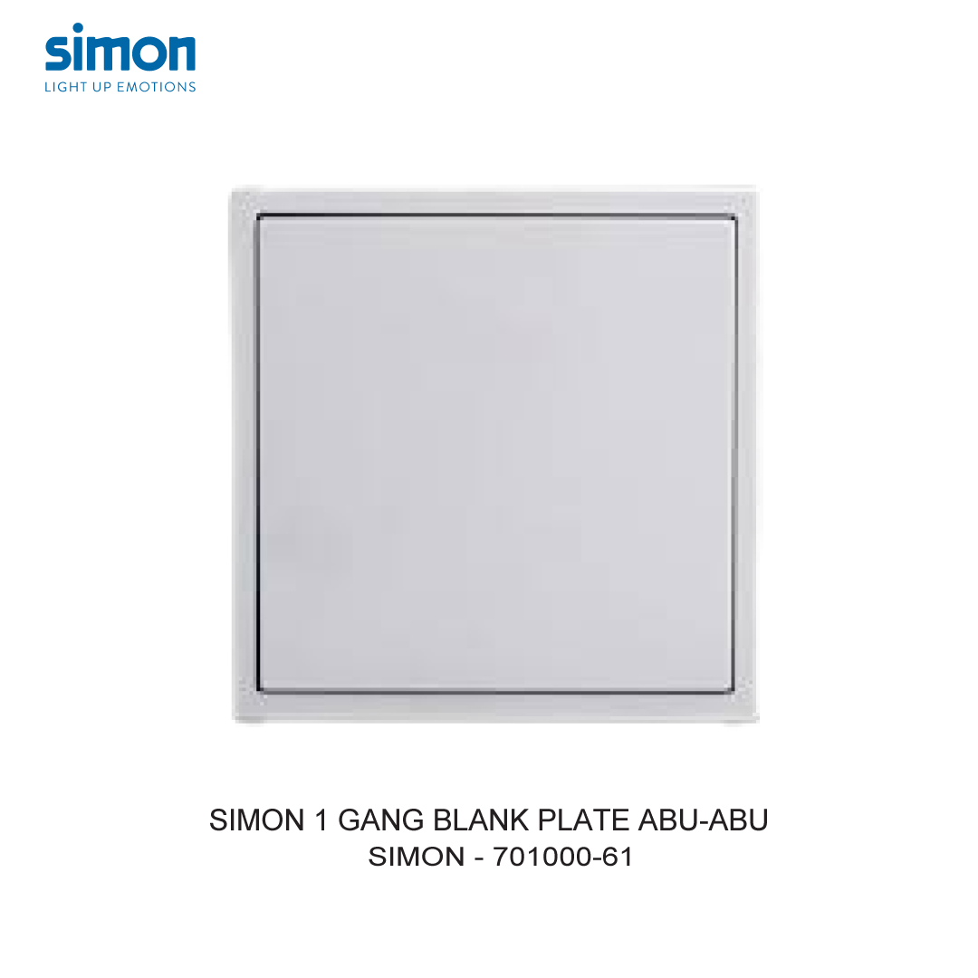 SIMON 1 GANG BLANK PLATE ABU-ABU