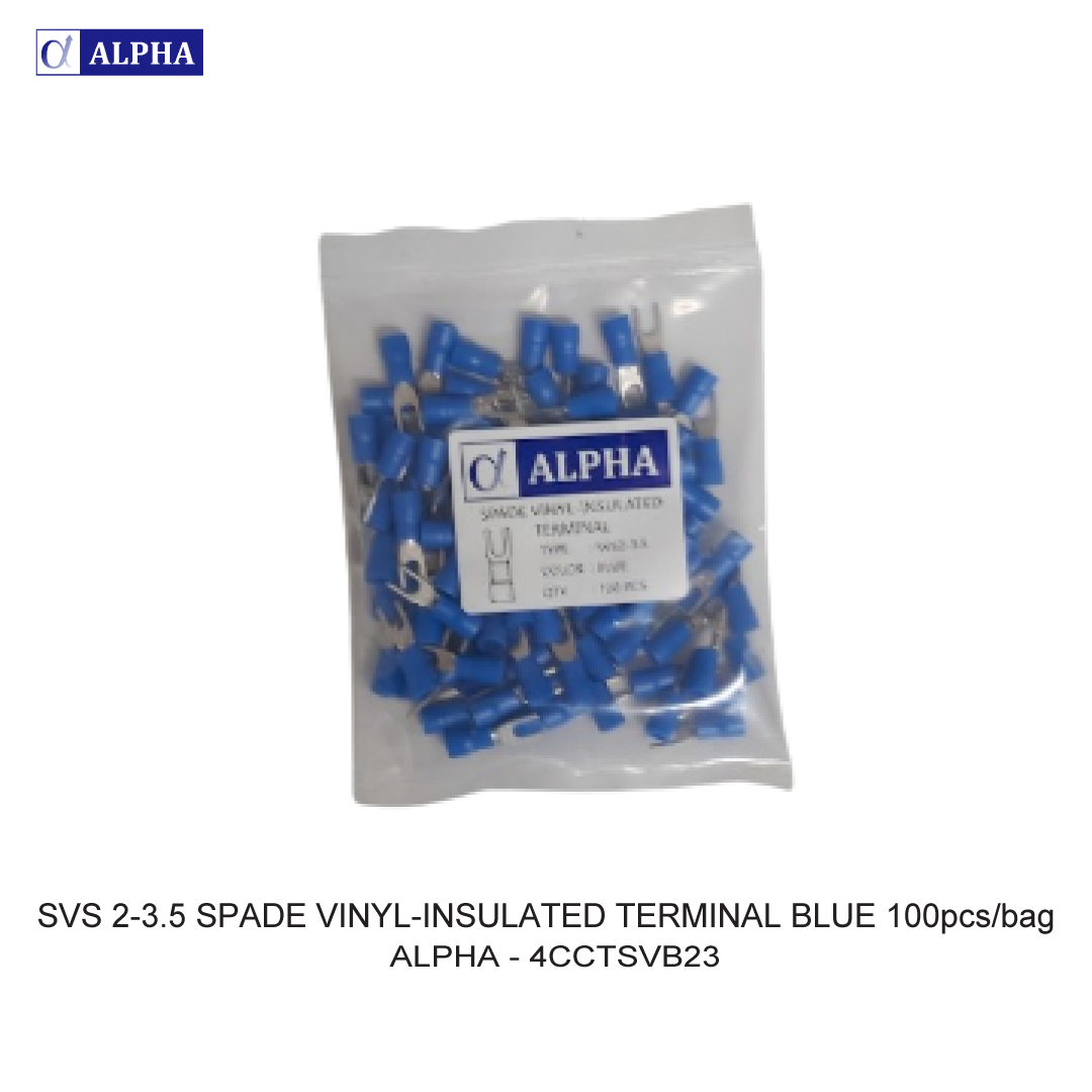 SVS 2-3.5 SPADE VINYL-INSULATED TERMINAL BLUE 100pcs/bag