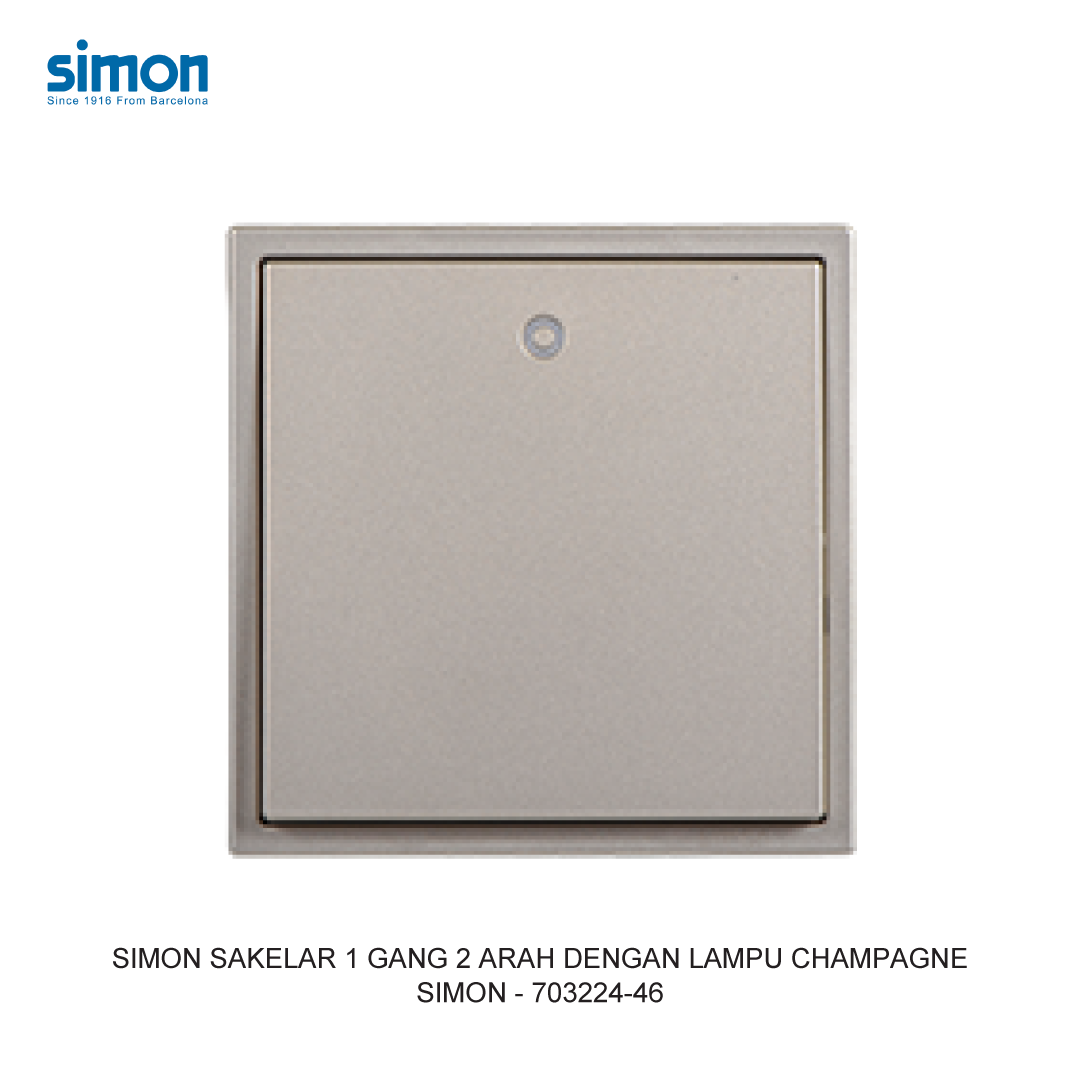 SIMON DOUBLE POLE TWO WAY MODULE WITH LED CHAMPAGNE
