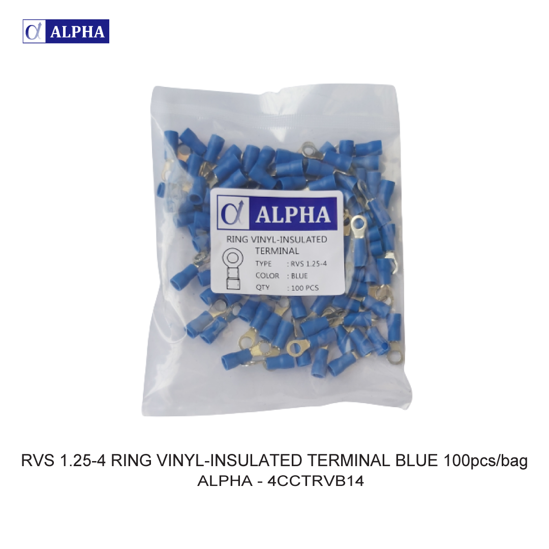 RVS 1.25-4 RING VINYL-INSULATED TERMINAL BLUE 100pcs/bag