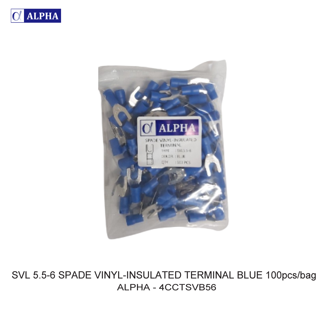 SVL 5.5-6 SPADE VINYL-INSULATED TERMINAL BLUE 100pcs/bag