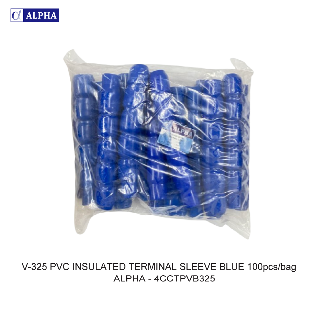 V-325 PVC INSULATED TERMINAL SLEEVE BLUE 100pcs/bag