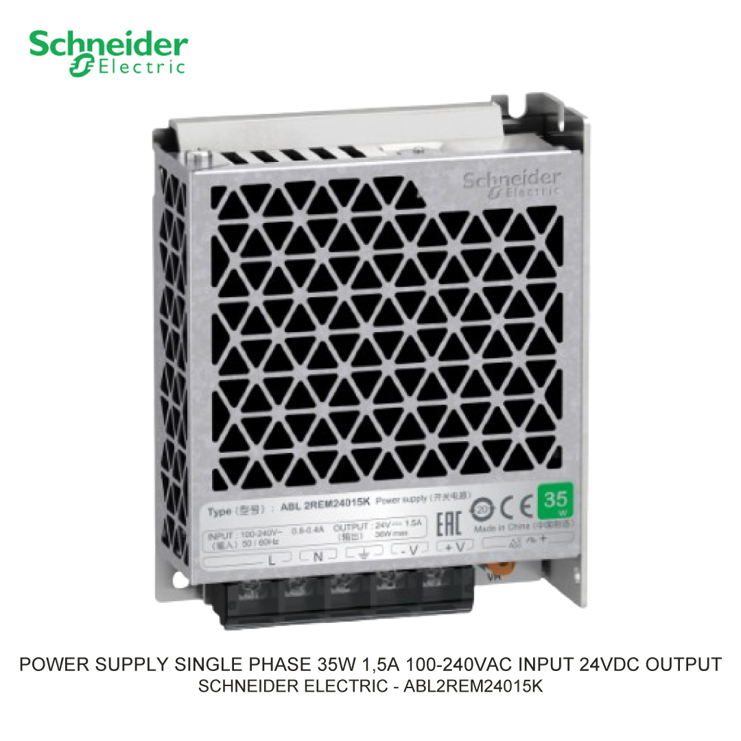 POWER SUPPLY SINGLE PHASE 35W 1,5A 100-240VAC INPUT 24VDC OUTPUT