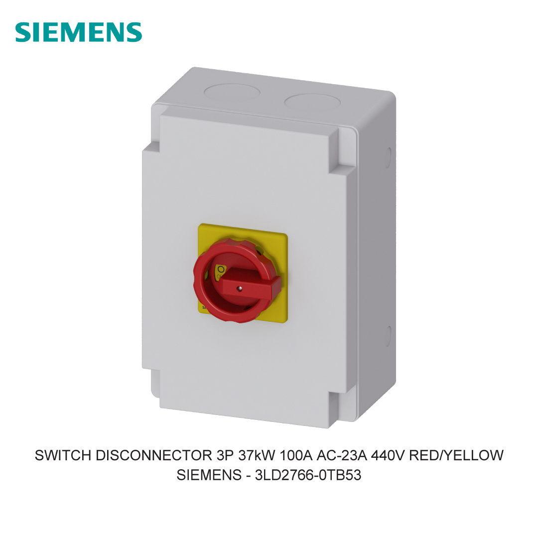 SWITCH DISCONNECTOR 3P 37kW 100A AC-23A 440V RED/YELLOW