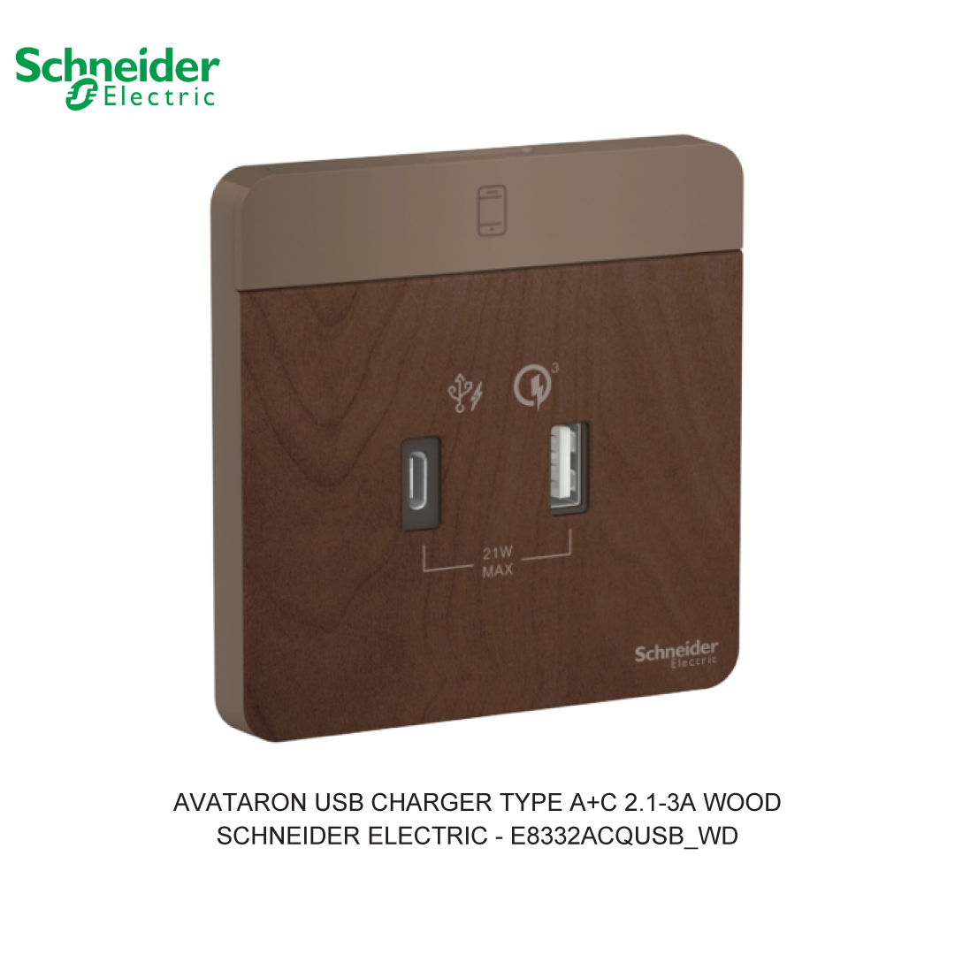 AVATARON USB CHARGER TYPE A+C 2.1-3A WOOD