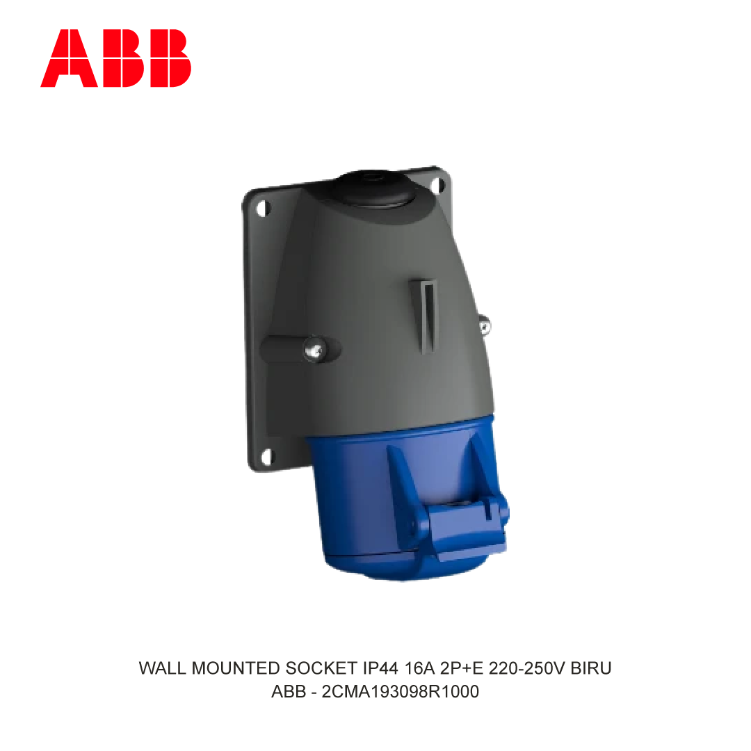 WALL MOUNTED SOCKET IP44 16A 2P+E 220-250V BIRU