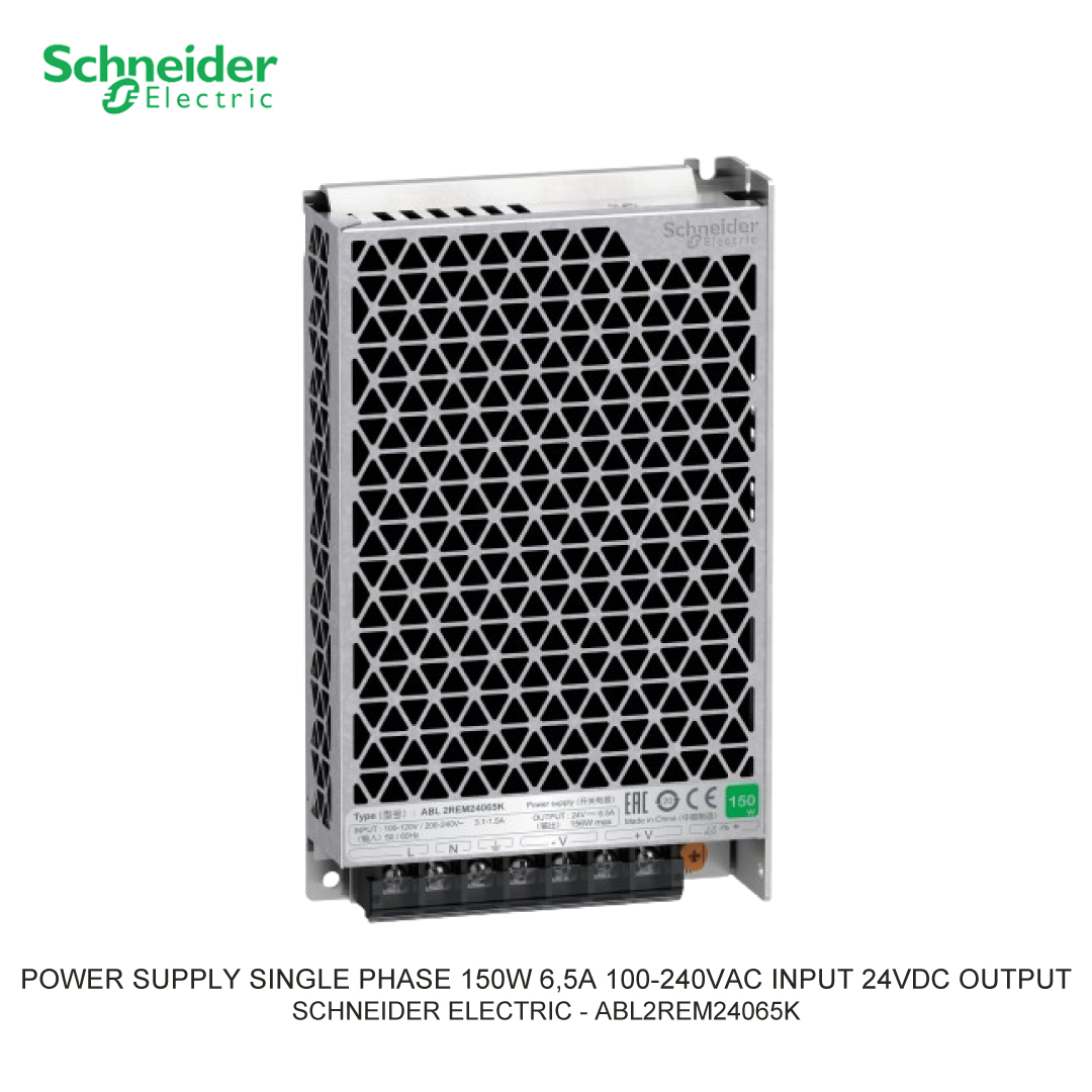 POWER SUPPLY SINGLE PHASE 150W 6,5A 100-240VAC INPUT 24VDC OUTPUT
