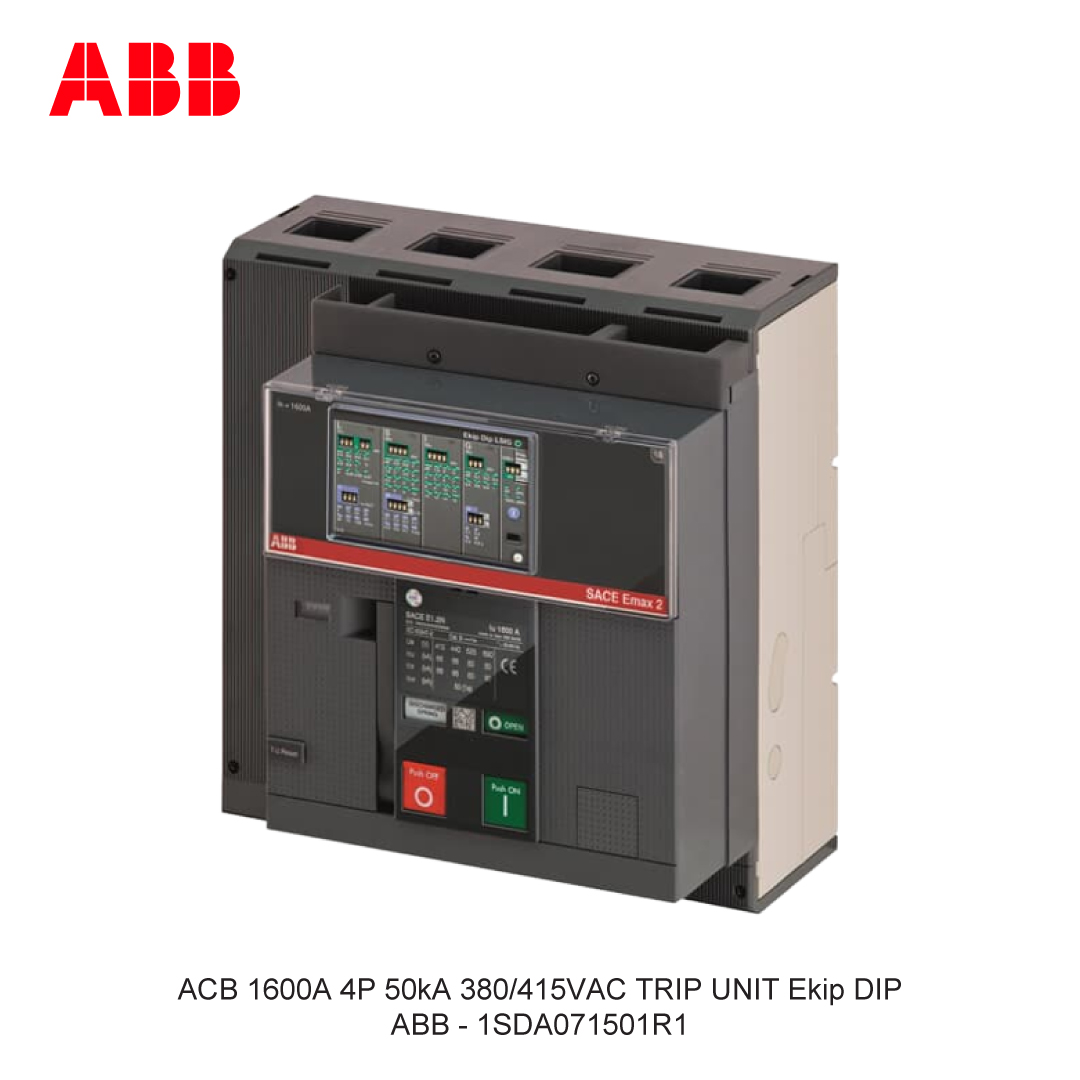 ACB 1600A 4P 50kA 380/415VAC TRIP UNIT Ekip DIP ABB