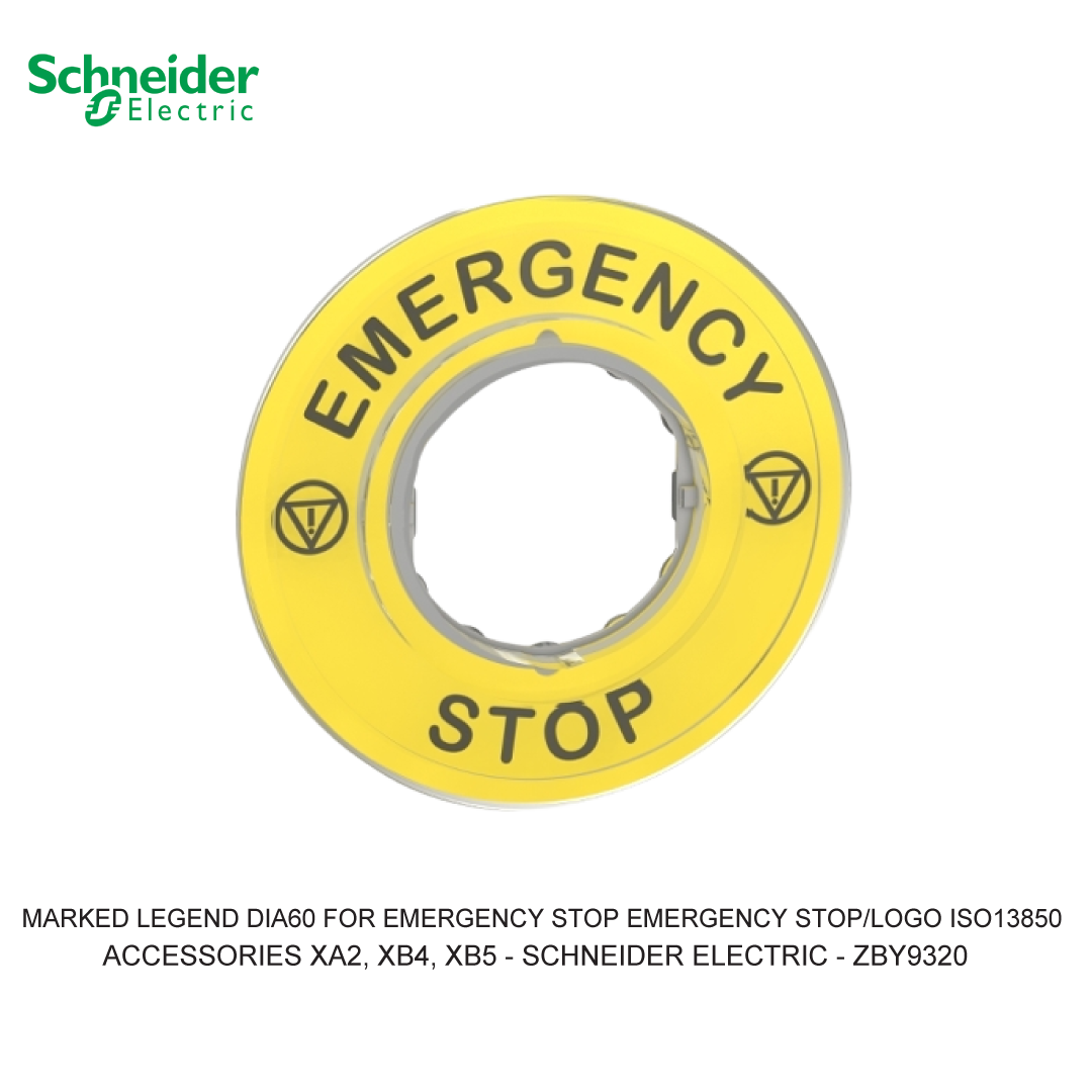 MARKED LEGEND DIA60 FOR EMERGENCY STOP EMERGENCY STOP/LOGO ISO13850
