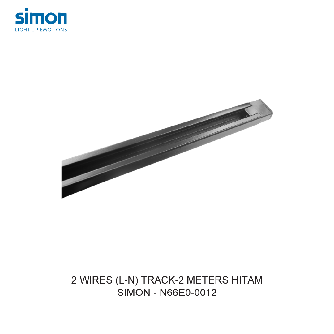 SIMON 2 WIRES (L-N) TRACK-2 METERS HITAM