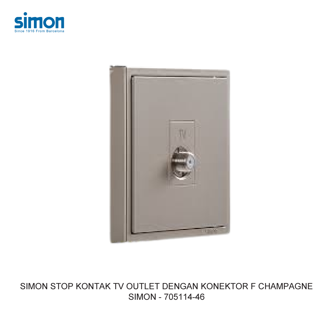 SIMON TV OUTLET MODULE WITH F CONNECTOR CHAMPAGNE