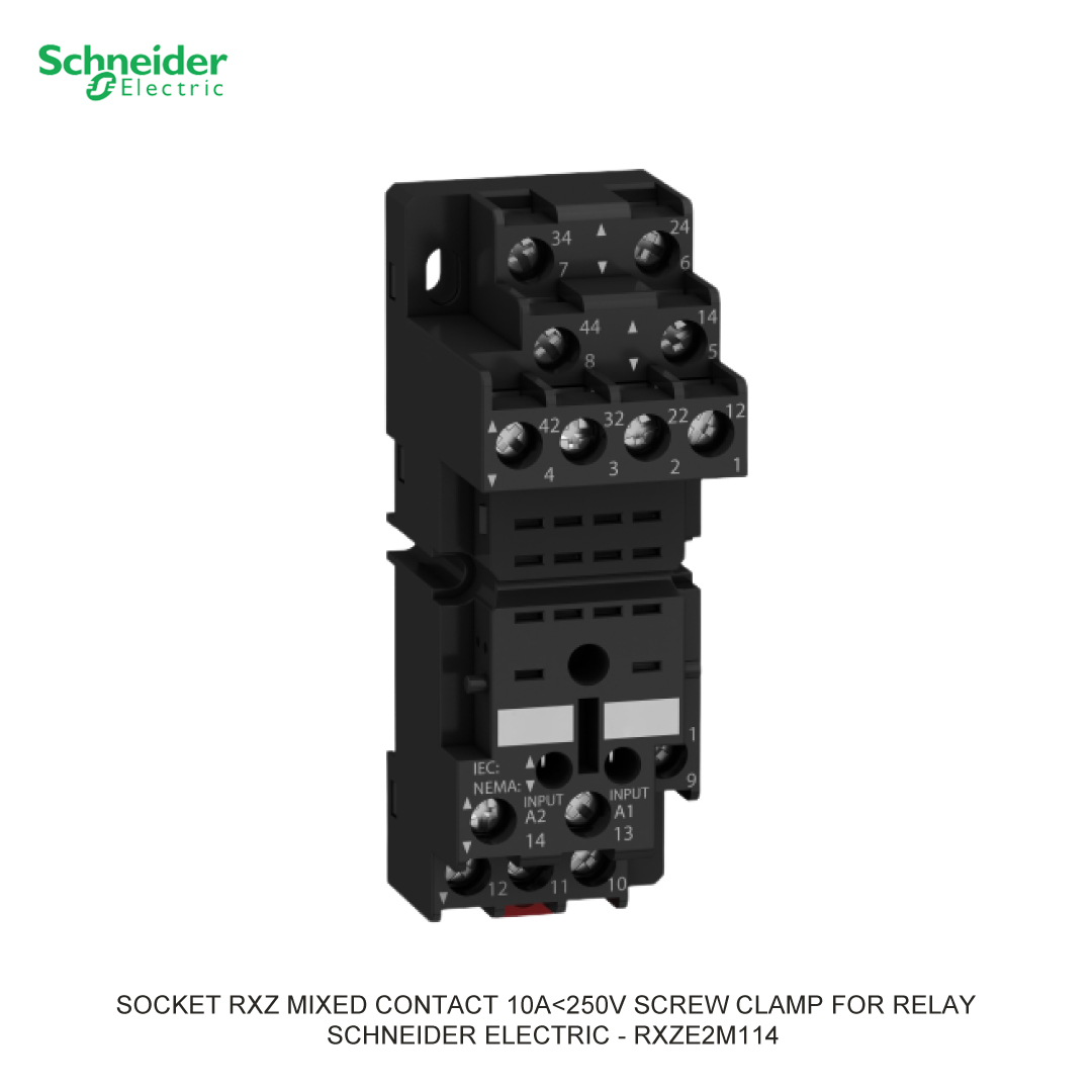SOCKET RXZ MIXED CONTACT 10A<250V SCREW CLAMP FOR RELAY RXM2 RXM4 SCHNEIDER ELECTRIC