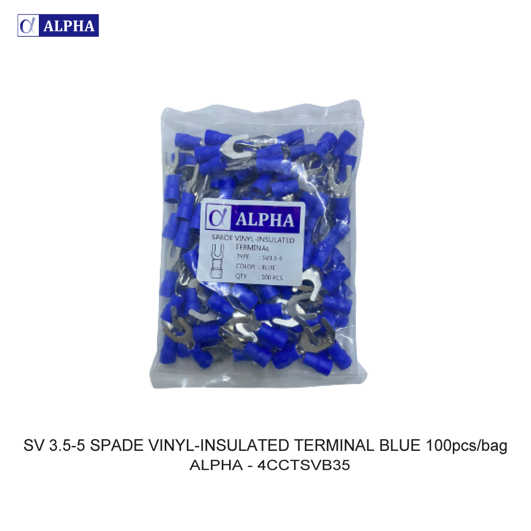 SV 3.5-5 SPADE VINYL-INSULATED TERMINAL BLUE 100pcs/bag