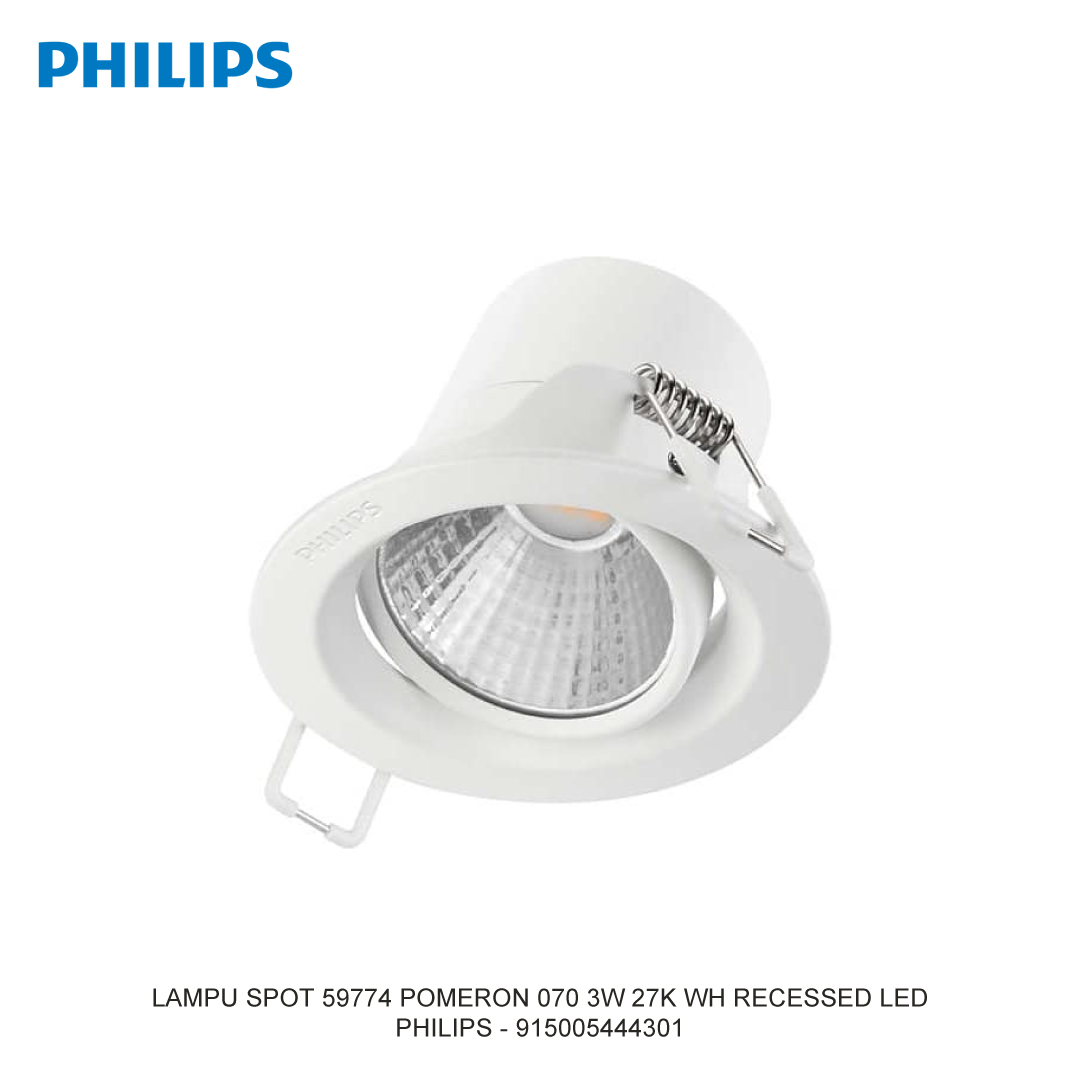 PHILIPS LAMPU SPOT 59774 POMERON 070 3W 27K WH RECESSED LED