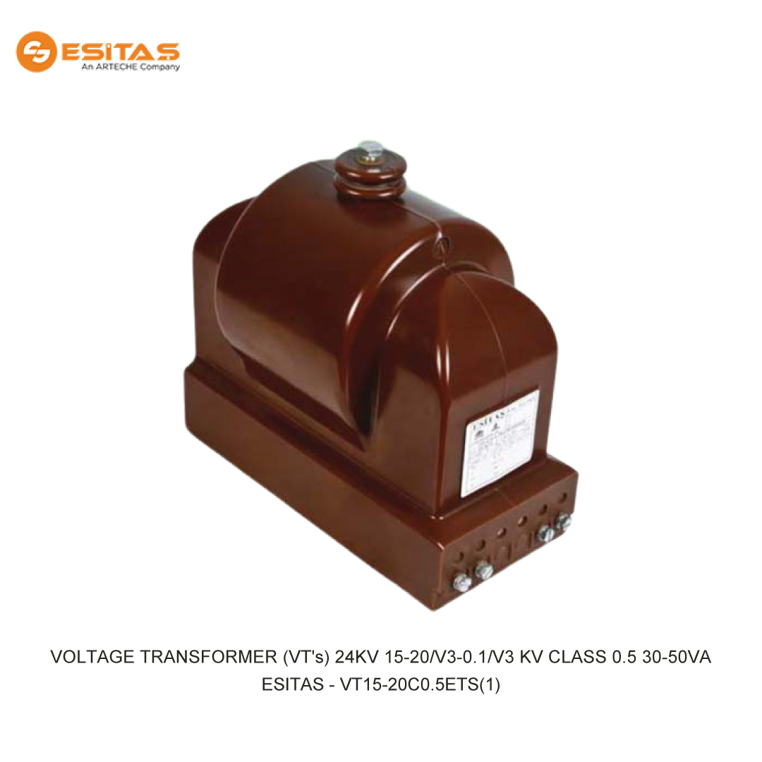 ESITAS VOLTAGE TRANSFORMER (VT's) 24KV 15-20/V3-0.1/V3 KV CLASS 0.5 30-50VA