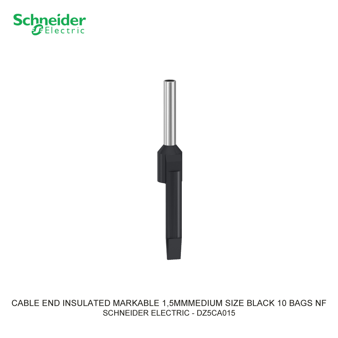 CABLE END INSULATED MARKABLE 1,5MMMEDIUM SIZE BLACK 10 BAGS NF
