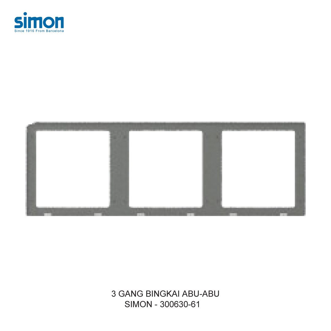 SIMON 3 GANG BINGKAI ABU-ABU