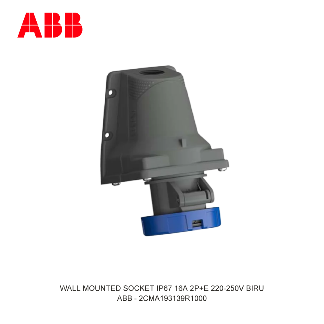 WALL MOUNTED SOCKET IP67 16A 2P+E 220-250V BIRU