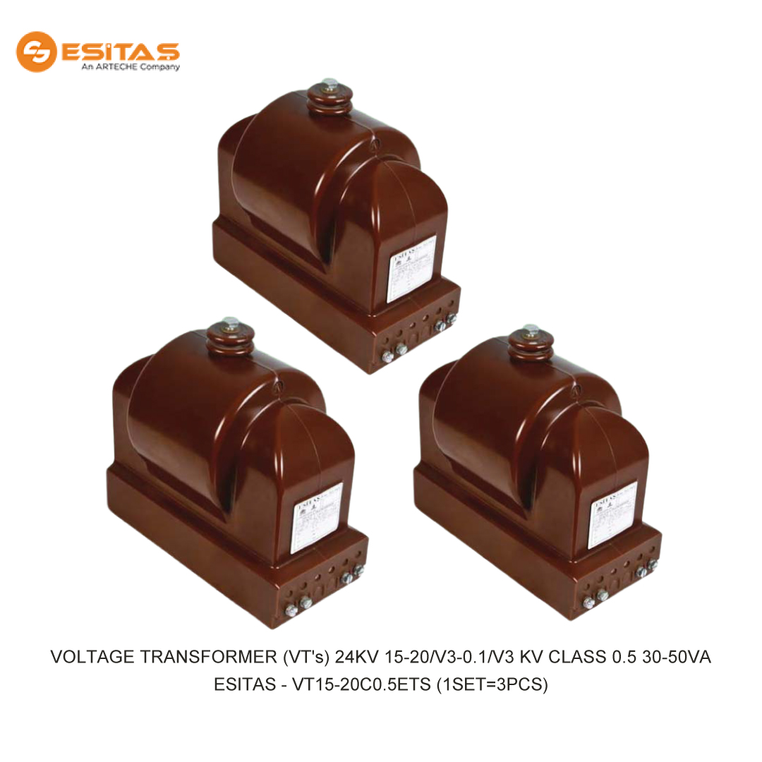 ESITAS VOLTAGE TRANSFORMER (VT's) 24KV 15-20/V3-0.1/V3 KV CLASS 0.5 30-50VA