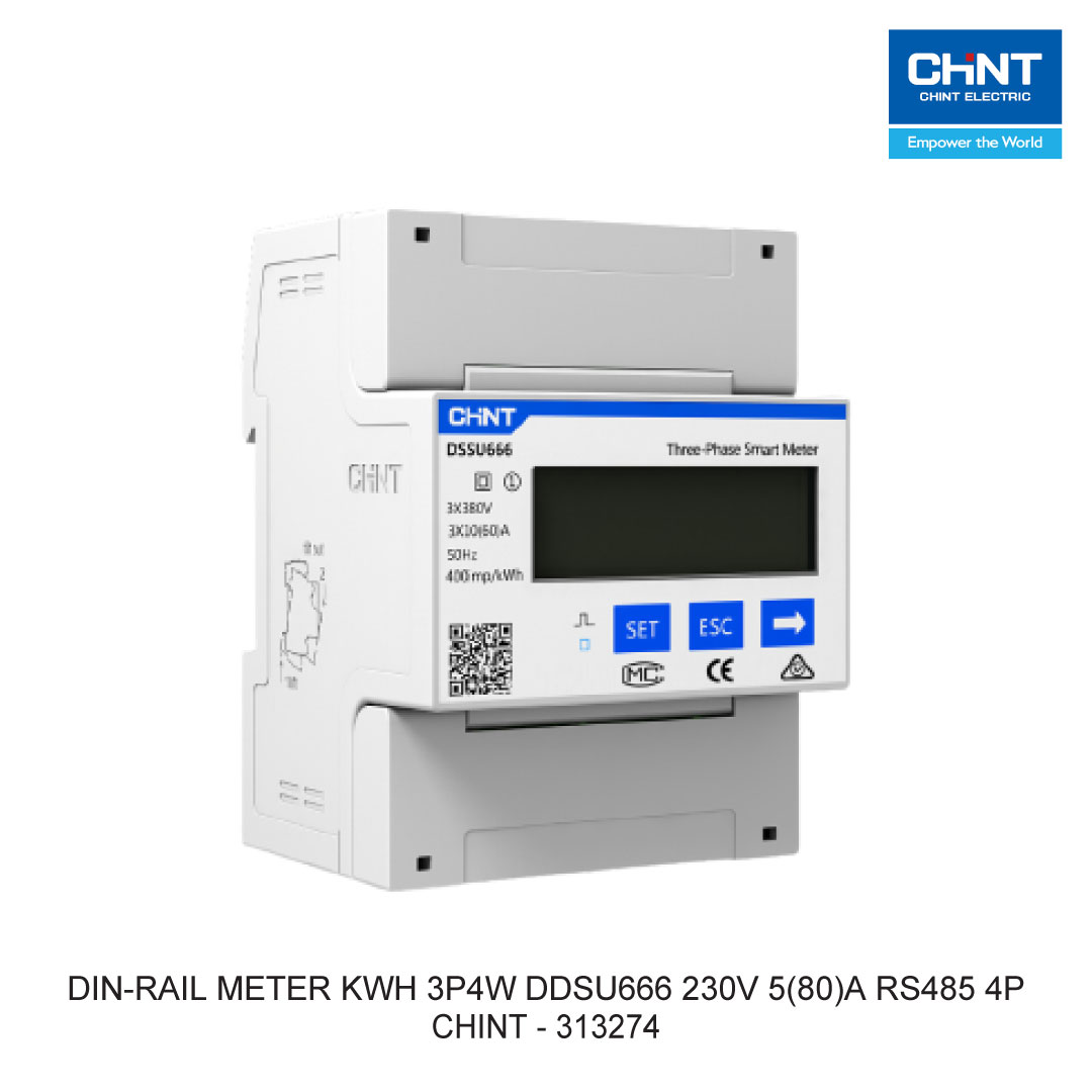 DIN-RAIL METER KWH 3P4W DDSU666 230V 5(80)A RS485 4P