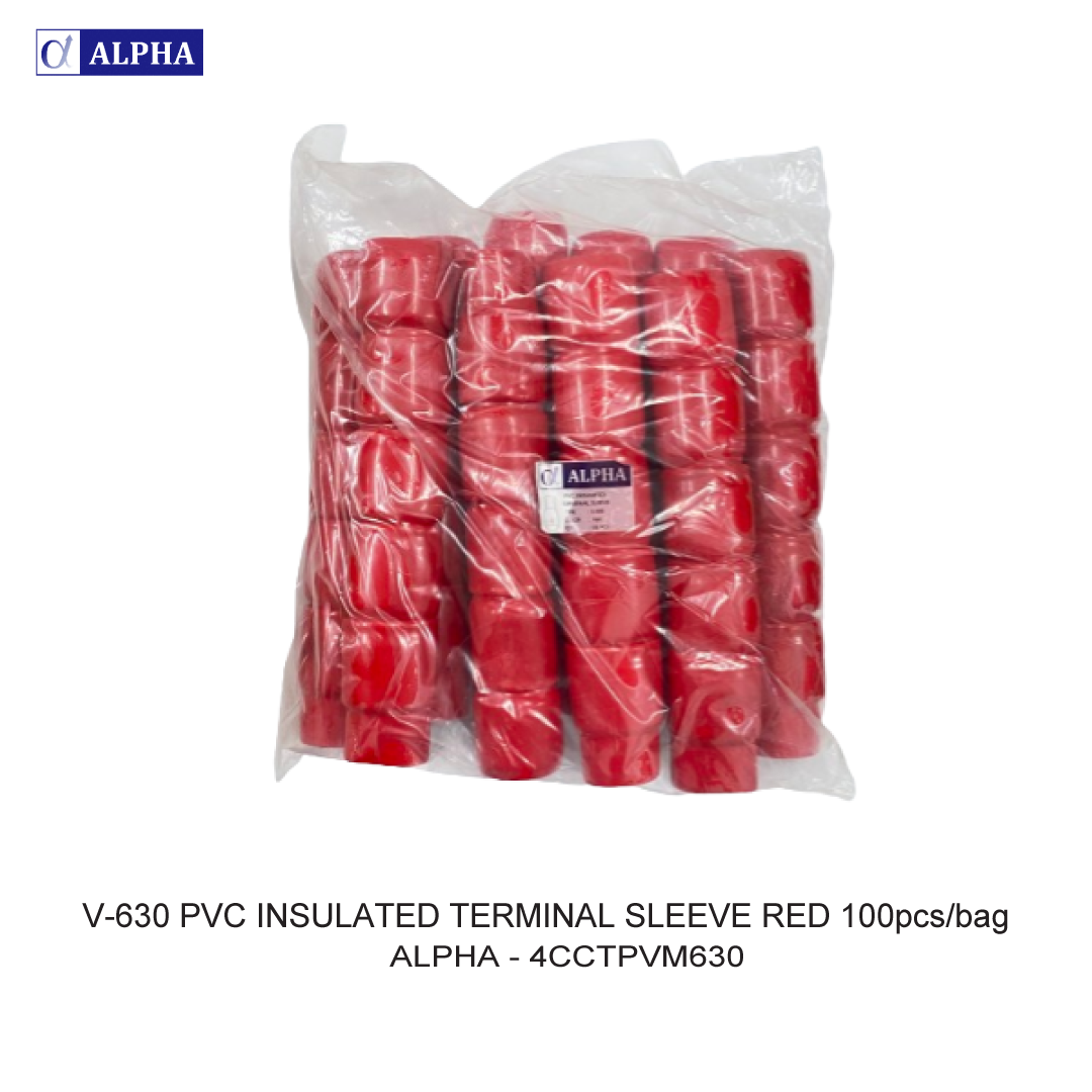 V-630 PVC INSULATED TERMINAL SLEEVE RED 100pcs/bag