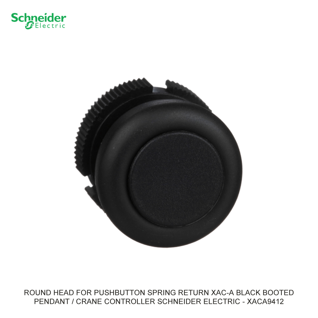ROUND HEAD FOR PUSHBUTTON SPRING RETURN XAC-A BLACK BOOTED