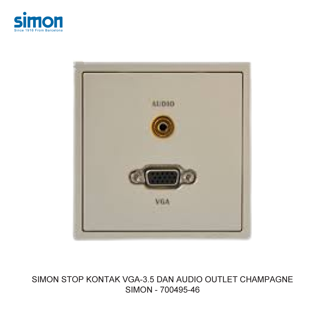 SIMON STOP KONTAK VGA-3.5 DAN AUDIO OUTLET CHAMPAGNE