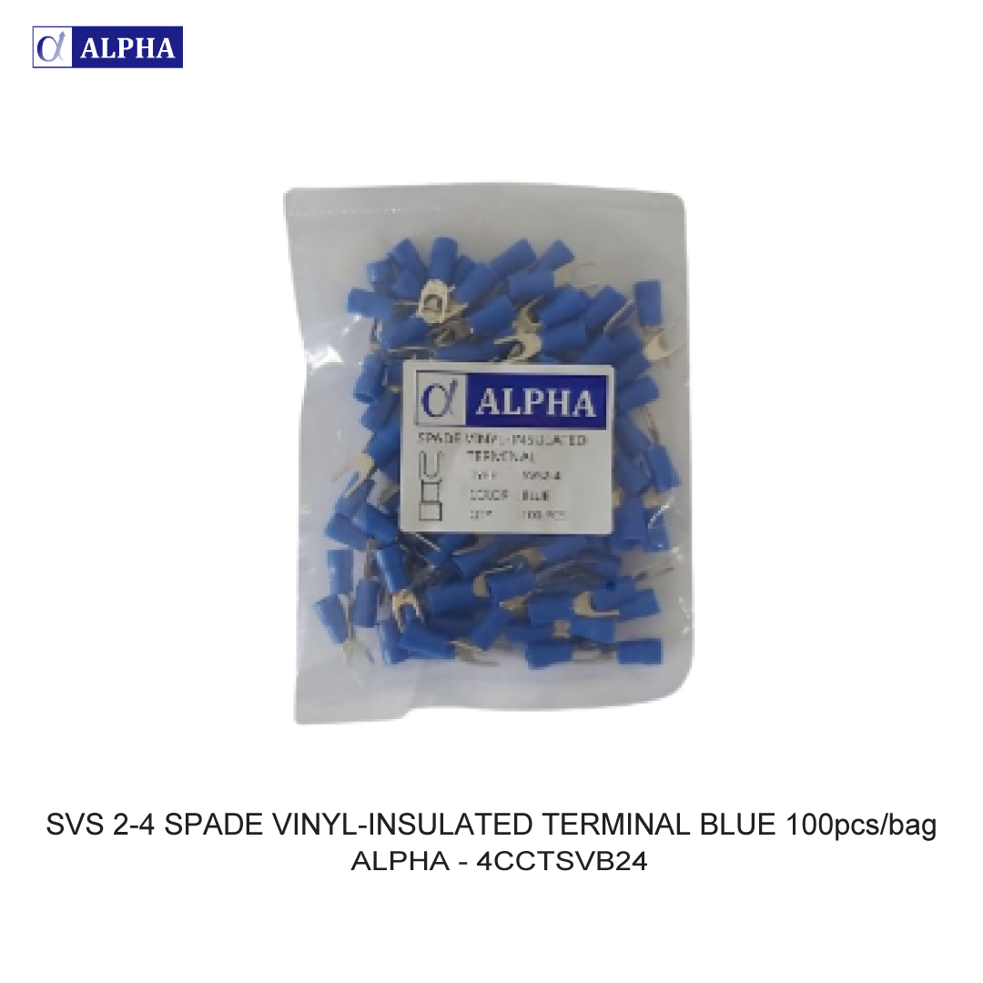 SVS 2-4 SPADE VINYL-INSULATED TERMINAL BLUE 100pcs/bag