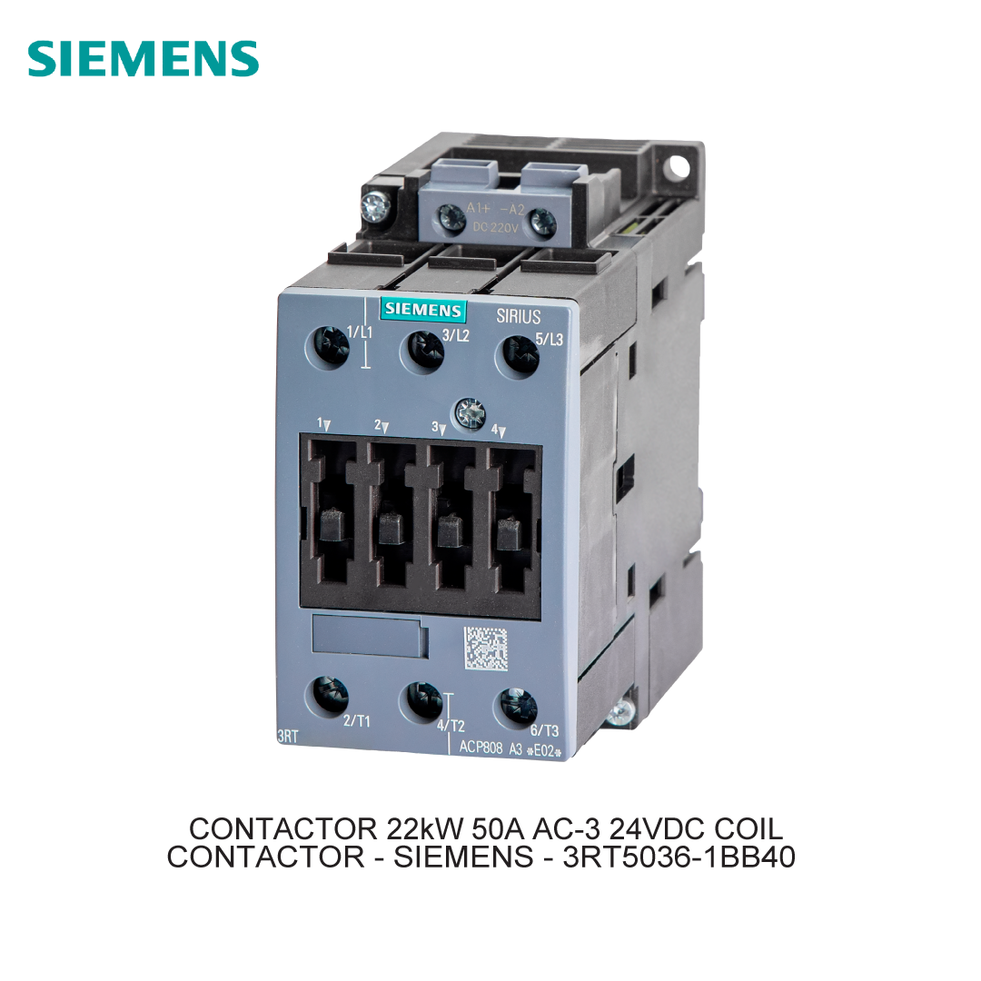 CONTACTOR 22kW 50A AC-3 24VDC COIL
