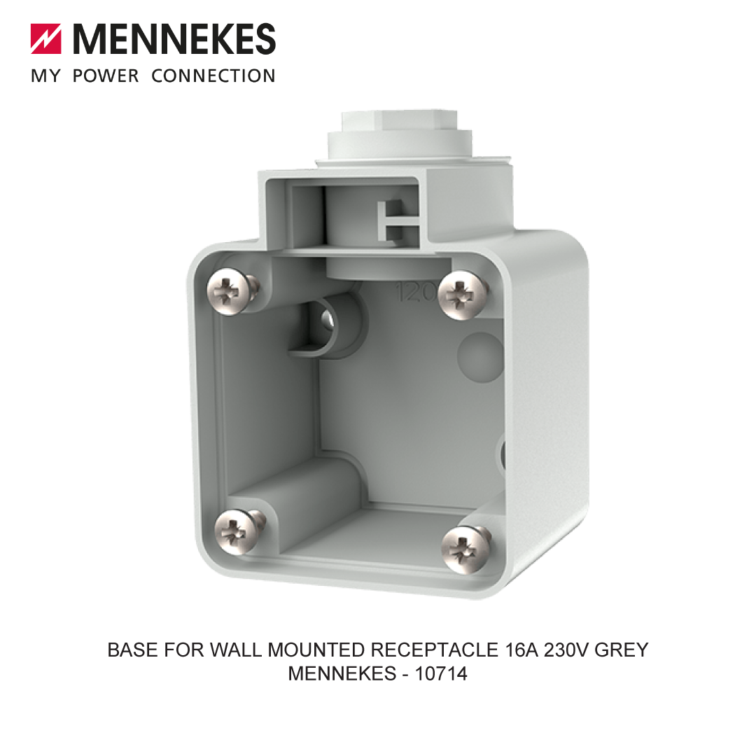 BASE FOR WALL MOUNTED RECEPTACLE 16A 230V GREY