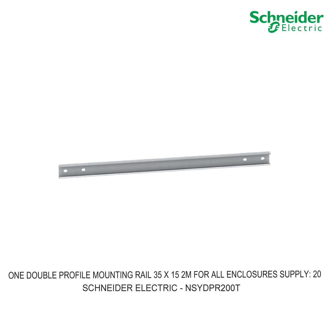 ONE DOUBLE PROFILE MOUNTING RAIL 35 X 15 2M FOR ALL ENCLOSURES SUPPLY: 20