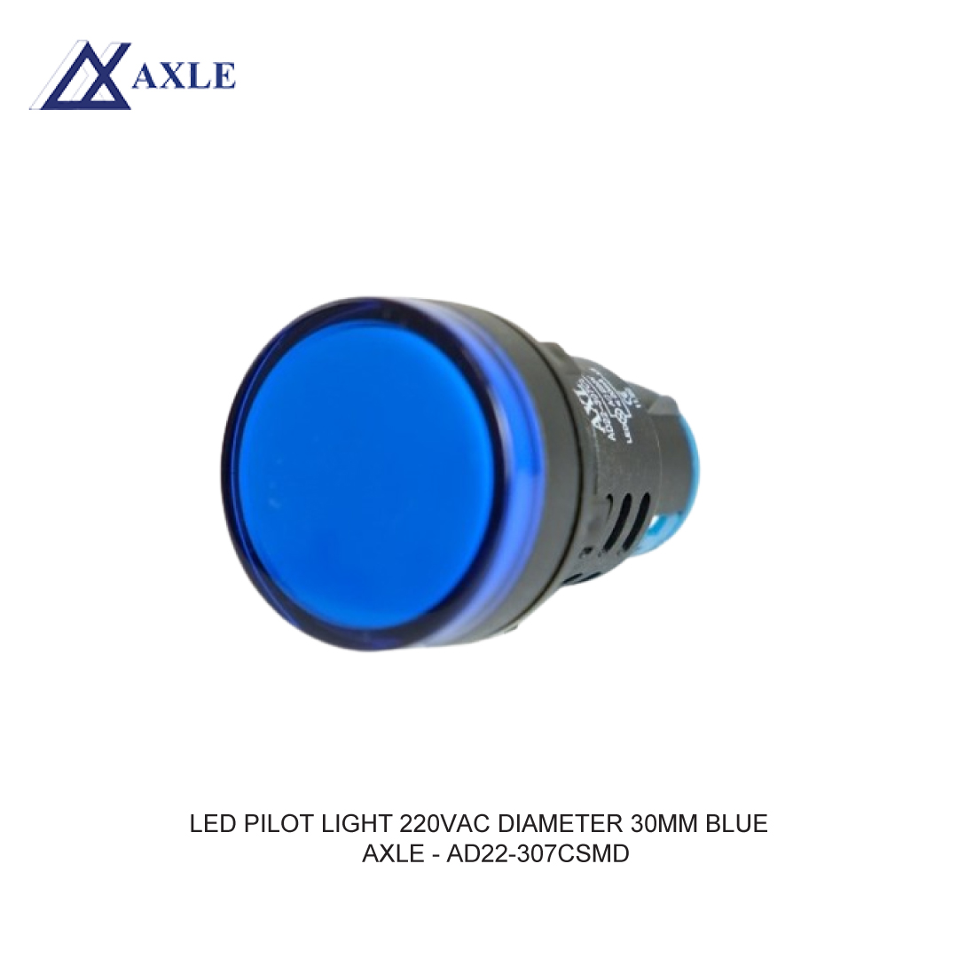 AXLE LED PILOT LIGHT 220VAC DIAMETER 30MM BLUE
