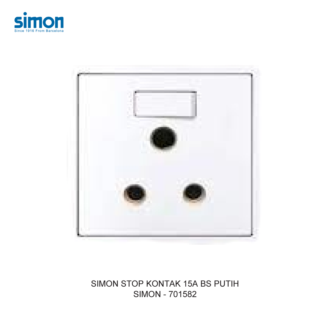 SIMON 15A BS SWITCHED SOCKET MODULE WHITE