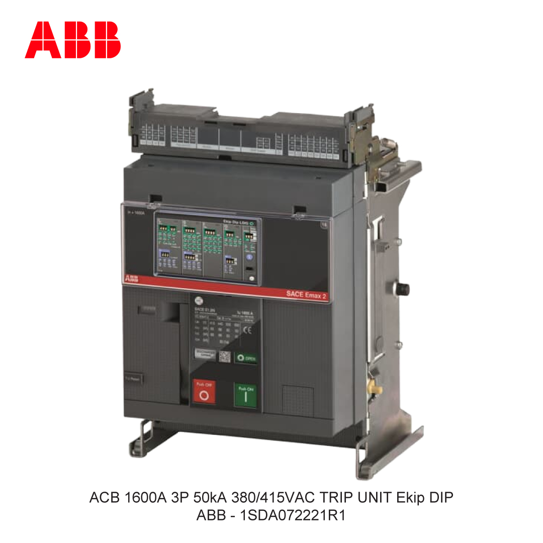 ACB 1600A 3P 50kA 380/415VAC TRIP UNIT Ekip DIP ABB